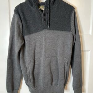 Dravus Men’s Small 1/4 Button Hooded Sweater Gray 2512
